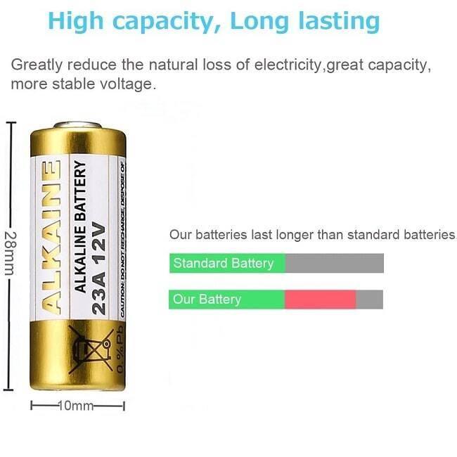 23a 12v Alkaline Battery Cells Mercury Free
