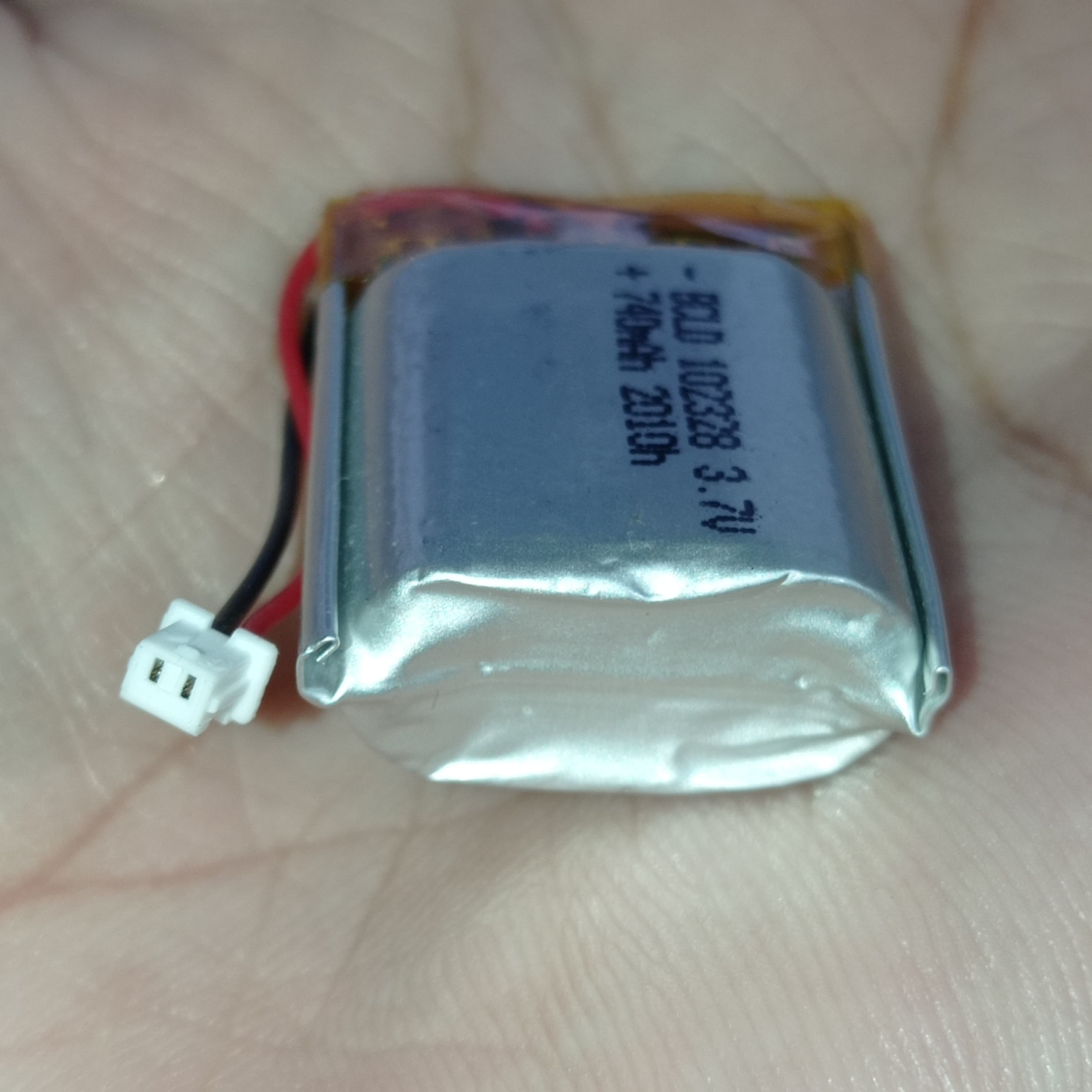 23mm x 28mm x 10mm 3.7v 740ma Li Ion Battery