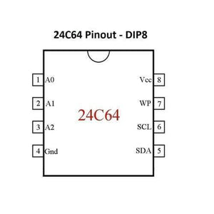 24c64 Serial Eeprom 64k Memory Ic