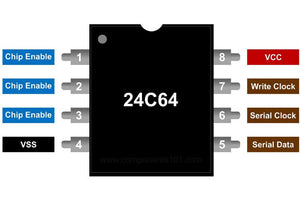 24c64 Serial Eeprom 64k Memory Smd Ic