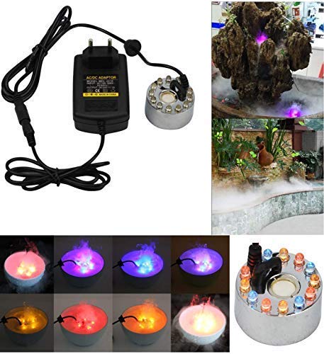 Original Ultrasonic Mist Maker Fogger 12 Led Colorful Light 24v 1a Humidifier with adapter