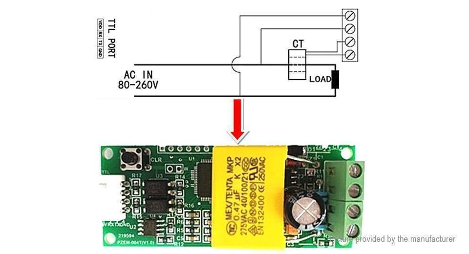 PZEM-004T 100A Single Phase Power Energy Meter Module