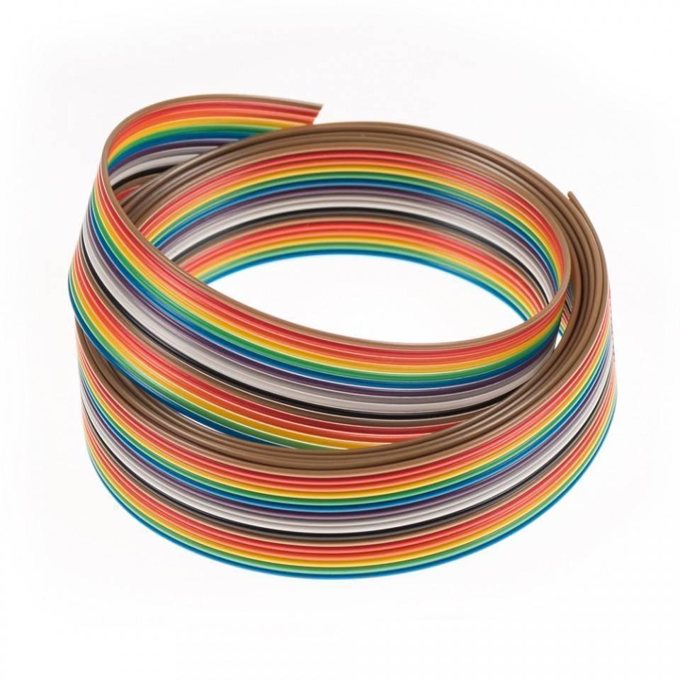 1 feet 20 Wires Rainbow Color Flat Ribbon Cable