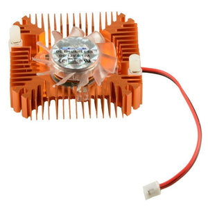 Centiot - 2 Pin Graphics Cards Cooling Fan Aluminum Heatsink Cooler Fit For Personal Computer Cpu Gpu And Peltier (55mm 2pin Gold)