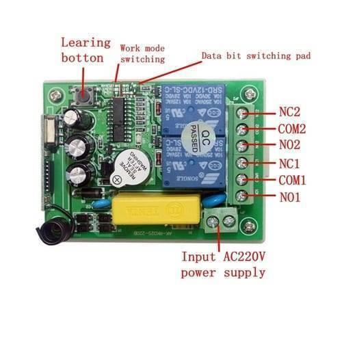 2 Channel Wireless 433mhz Remote Control Switch Module Ak Rk02s 220b With Rf Remote Controller Transmitter