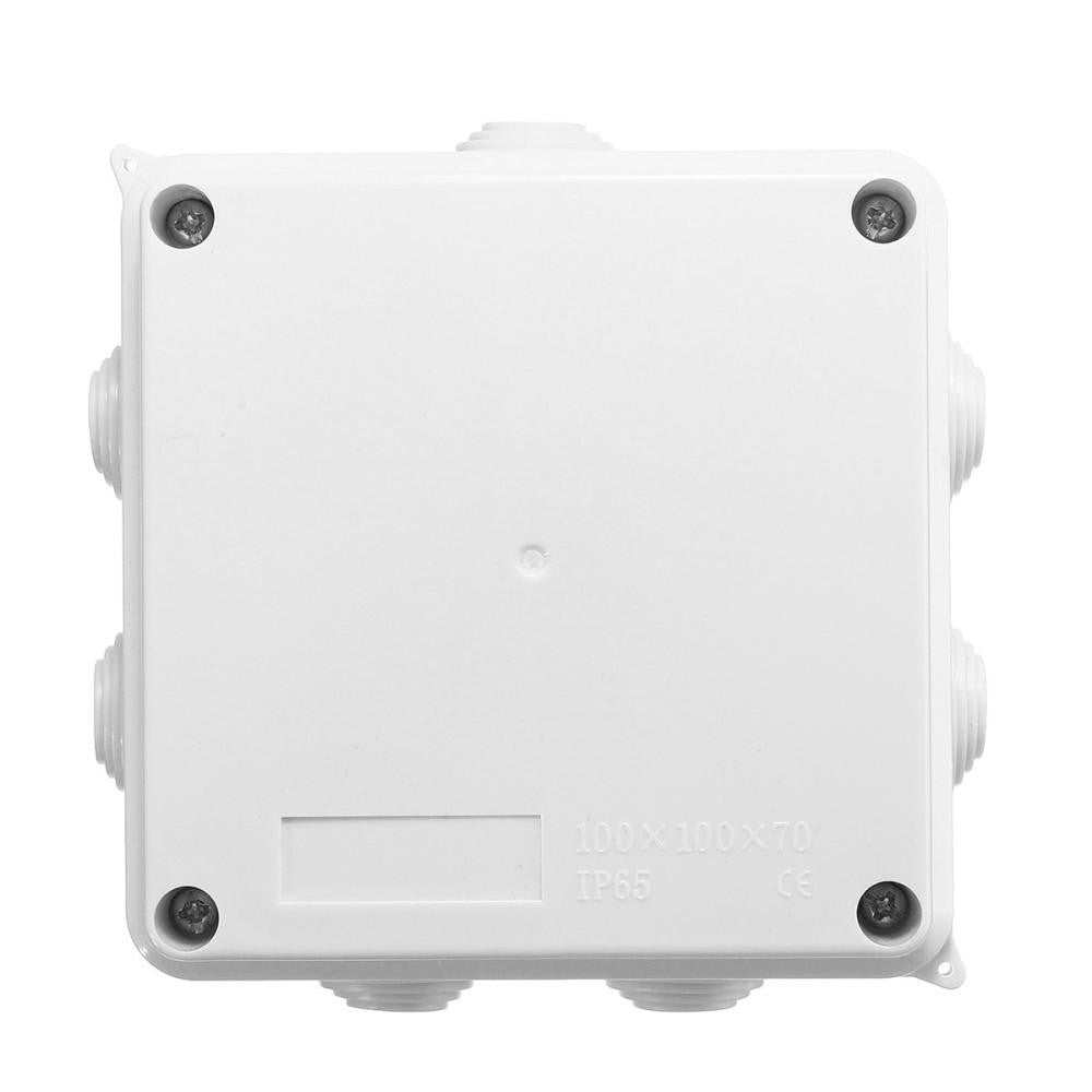 100x100x70mm Ip65 Waterproof Outdoor Electrical Cctv Enclosure Square Junction Box White Abs