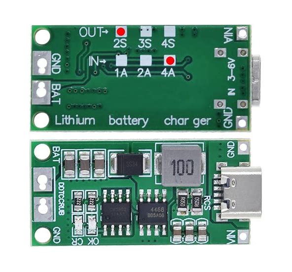 2s Type-c Usb 2s Bms 4.5v-15v 18w 4a Lithium Battery Charging Module Support Qc Fast Charge With Temperature Protection