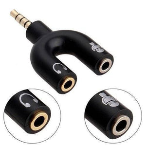 3.5mm Audio Jack To Headphone Microphone Splitter Converter Adaptor