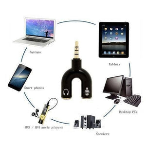 3.5mm Audio Jack To Headphone Microphone Splitter Converter Adaptor