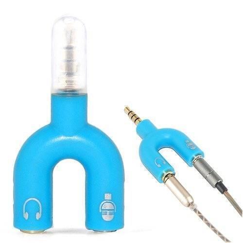 3.5mm Audio Jack To Headphone Microphone Splitter Converter Adaptor
