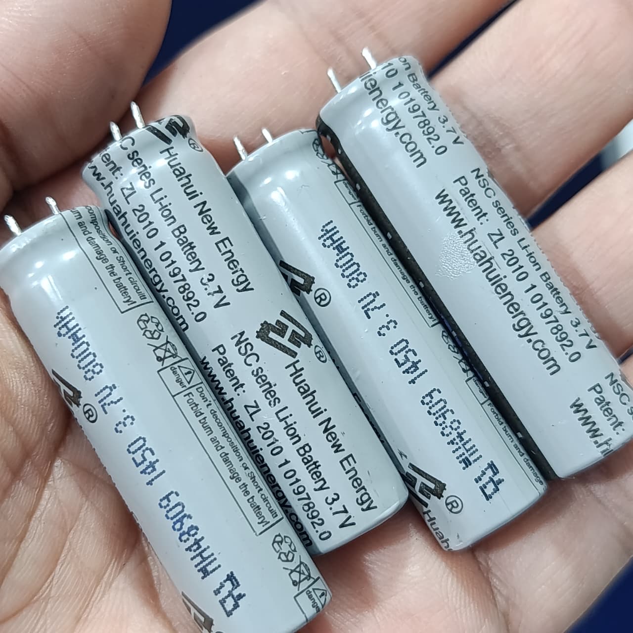 Stock Lot 3.7V 800mAh Lithium Battery 14mm x 50mm 2-Pin Rechargeable (Li-ion Cylindrical Cell)