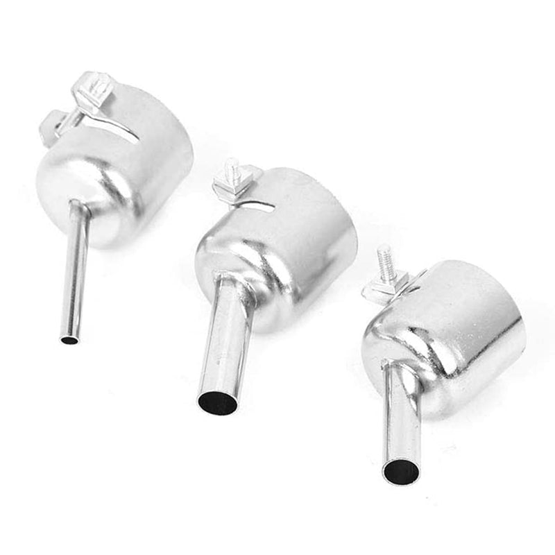 3pcs 45 Degree Hot Air Nozzles 7/8/10mm Curved Nozzles Replaceable For 850 Hot Air Soldering Station