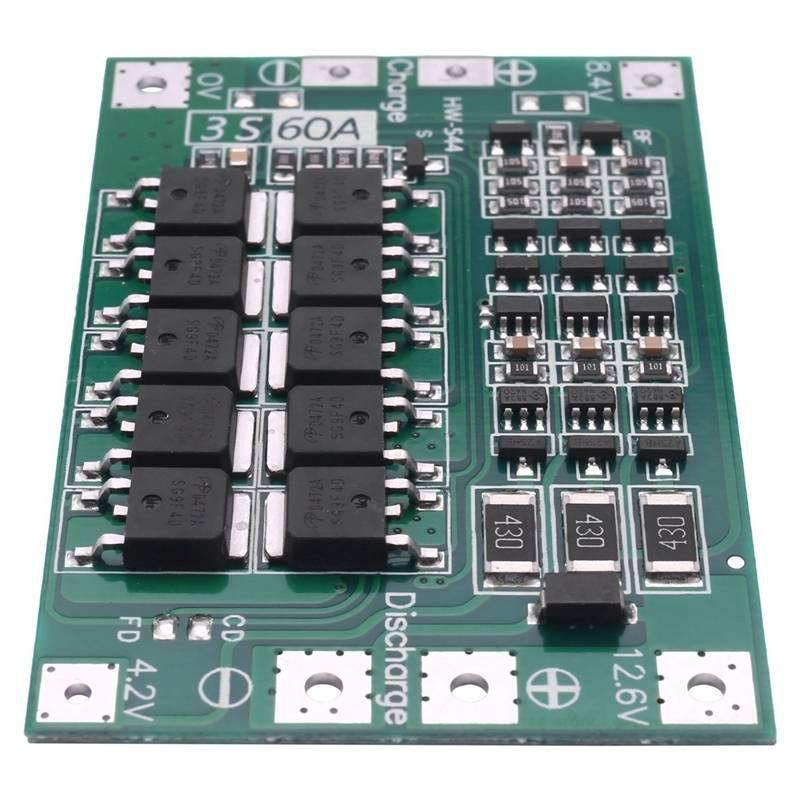 Hw-544 3s 11.1v 12.6v 60a 18650 Lithium Battery Protection Board With Equalization