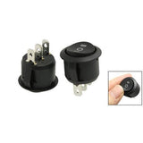 3 Position On/off/on Round Rocker Switch Circular Black For Car Motorcycle Boat