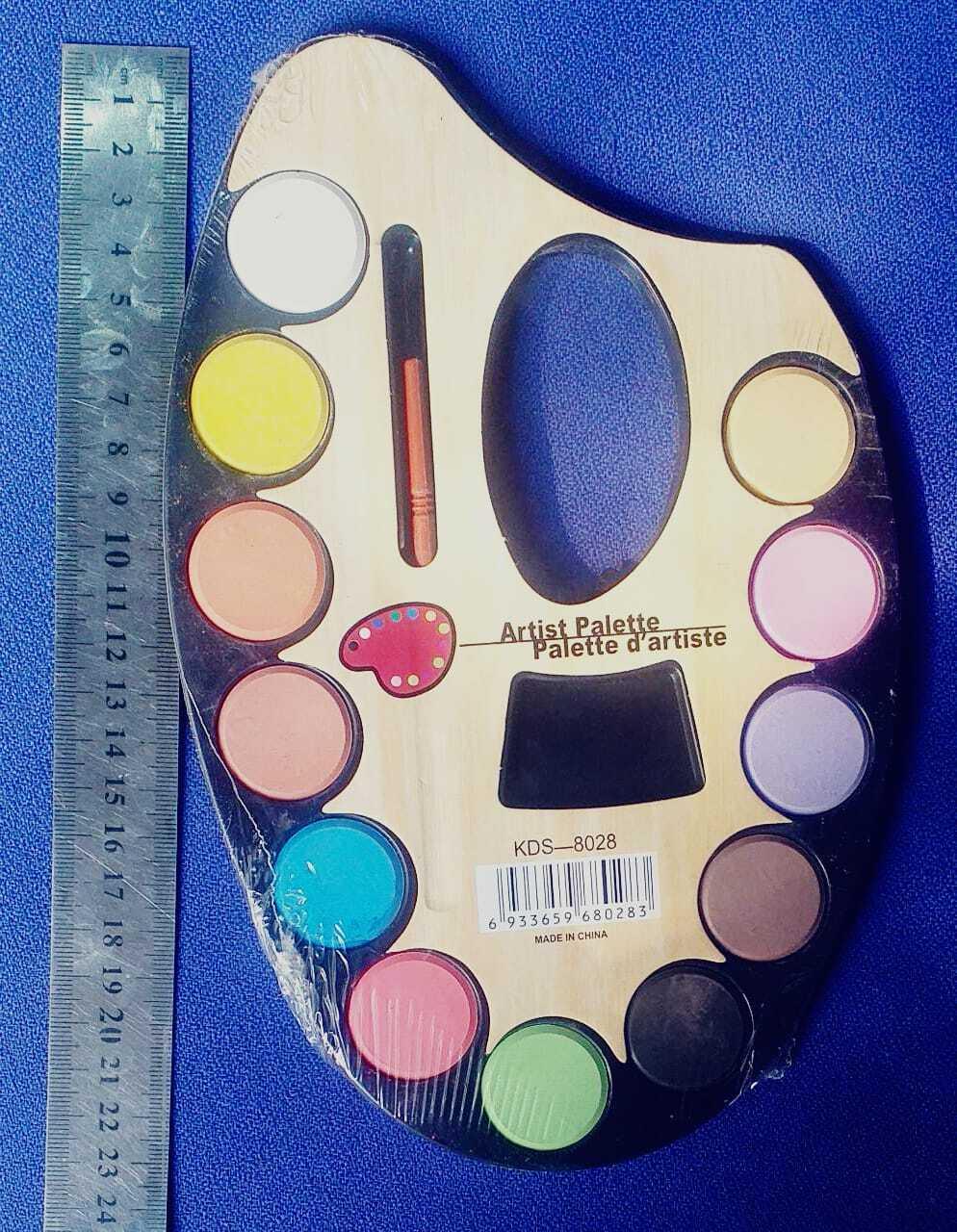 Artist Palette 12 Water Color Paints For Kids - Large Water Colors 12 Color - Brush