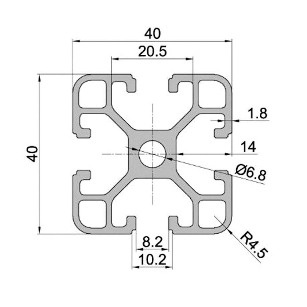 1 Meter 4040 Aluminium Profile Aluminium Extrusion For Cnc And 3d Printer Color Black/silver