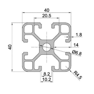 1 Meter 4040 Aluminium Profile Aluminium Extrusion For Cnc And 3d Printer Color Black/silver