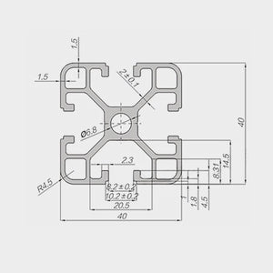 1 Meter 4040 Aluminium Profile Aluminium Extrusion For Cnc And 3d Printer Color Black/silver
