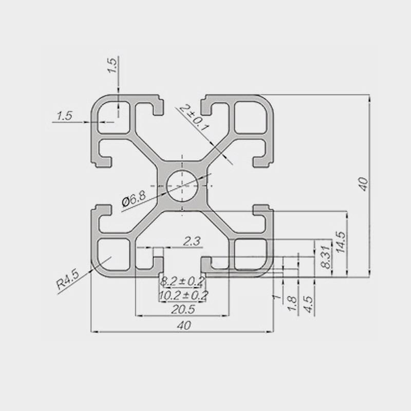 1 Meter 4040 Aluminium Profile Aluminium Extrusion For Cnc And 3d Printer Color Black/silver