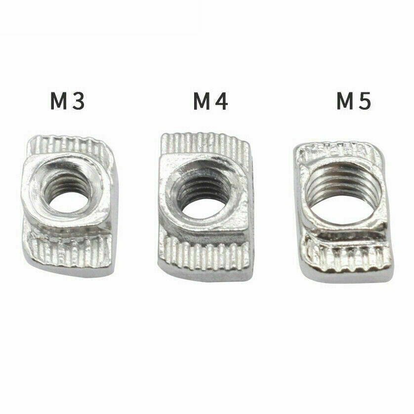 40xm6 T Slot Nut M6 Thread For 40 Series European Aluminium Profile Nickle Plated Hammer Head Type T Nut