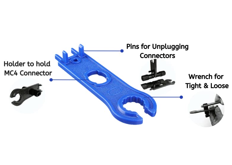 Single Piece Solar MC4 Spanner Wrench Tool for Connect & Disconnect Solar Connector