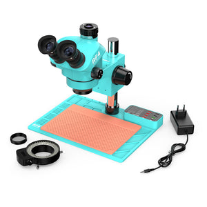 RF4 RF-7050TVA9 7X-50X Synchronous Zoom Trinocular Stereo Microscope with USB Charging Station