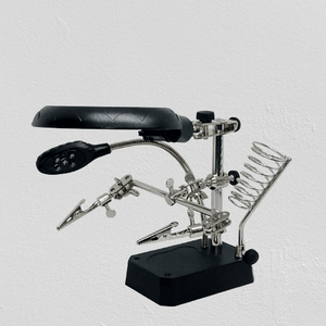 TE 800 Magnifying Glass 5 Led Auxiliary Clip Magnifier 3 In 1 Hand Soldering Solder Iron Stand Holder Station