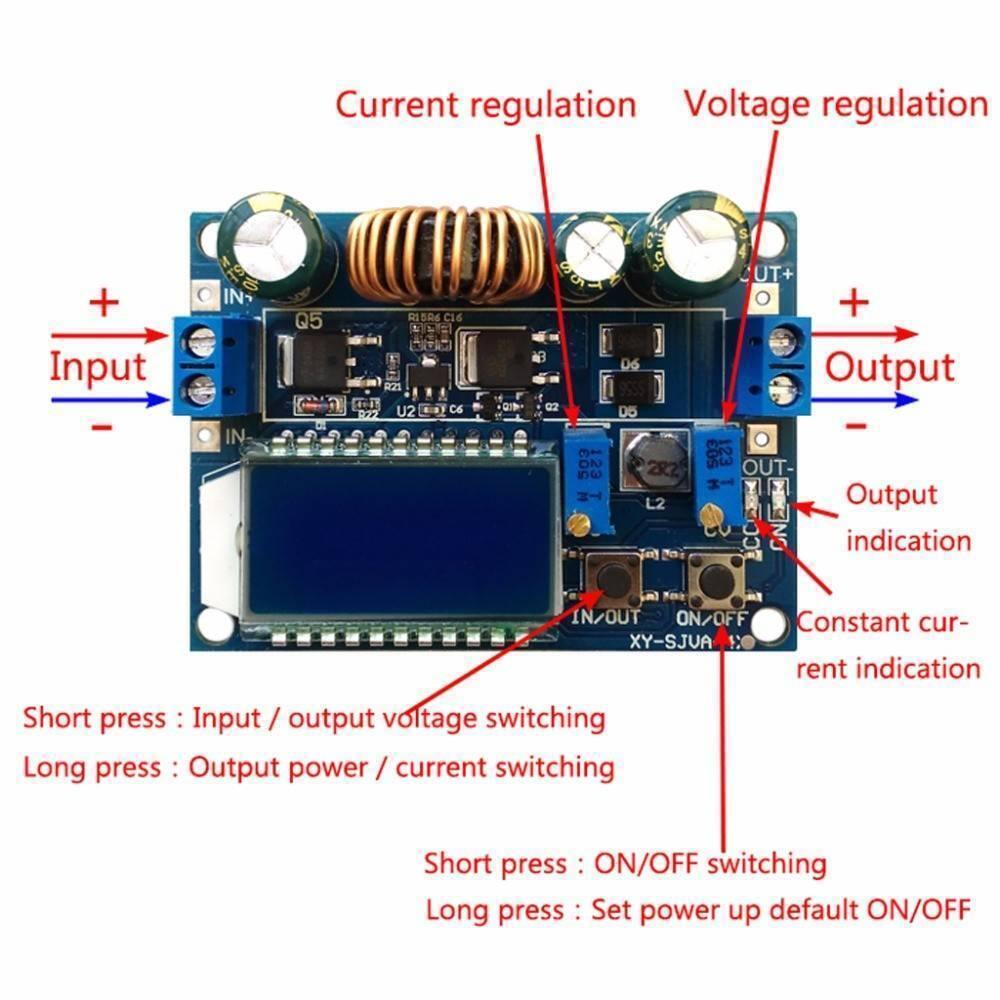 4a Buck-boost Converter Module Adjustable Buck Boost Board With Lcd Display