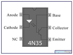 El4n35 4n35 Optocoupler 6 Pin Dip