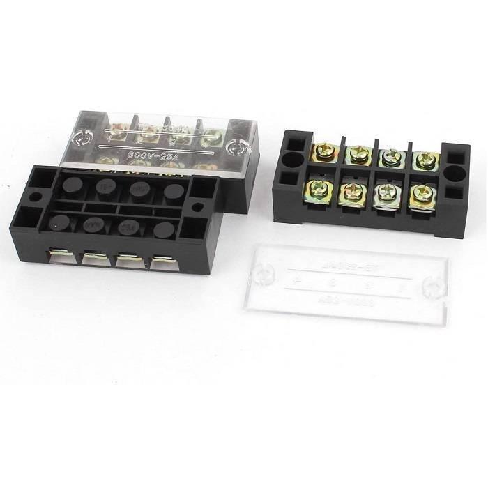 4p 600v 25a Double Row Barrier Block Screw Terminal Connector Tb-2504l