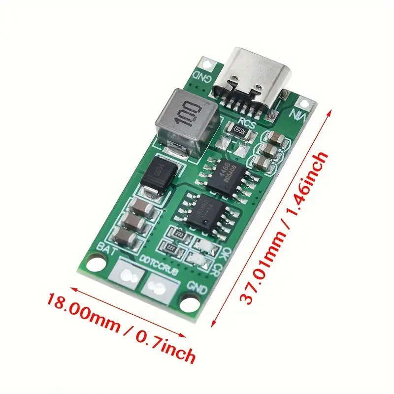 4A 3S Type C 11.1V Step-Up Boost LiPo Polymer Li-Ion Charger 12.6Vdc 18650 Lithium Battery