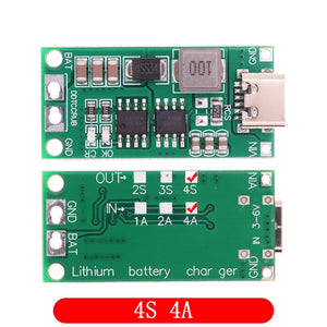 4S Type C 16.8V Step-Up Boost LiPo Polymer Li-Ion Charger 14.8Vdc 18650 Lithium Battery