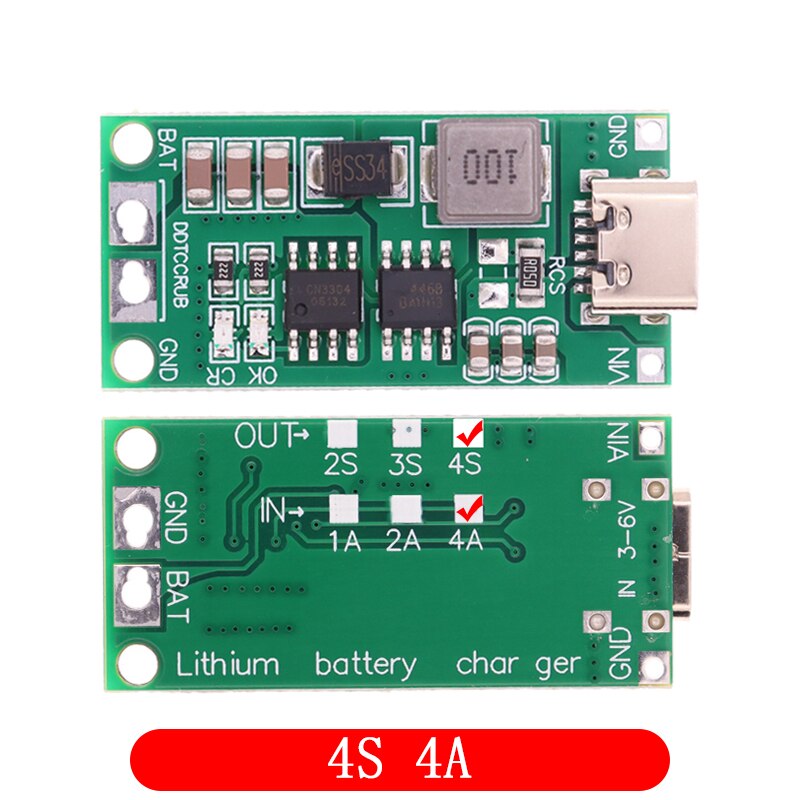 4S Type C 16.8V Step-Up Boost LiPo Polymer Li-Ion Charger 14.8Vdc 18650 Lithium Battery