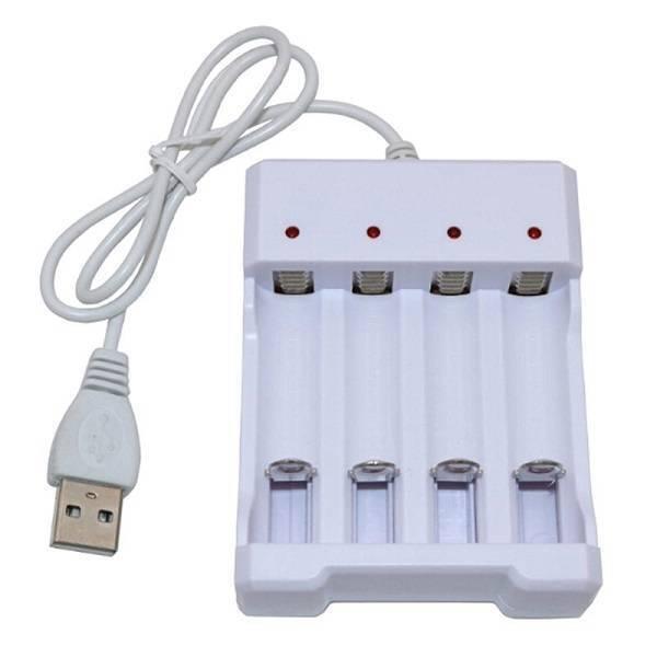 4 Slot Usb Universal Battery Charger Fast Charging Adapter For Ni-mh Not For 18650