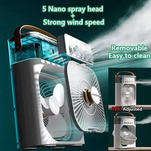 3 In 1 Fan Air Conditioner Household Mini Air Cooler Led Night Light Humidifier