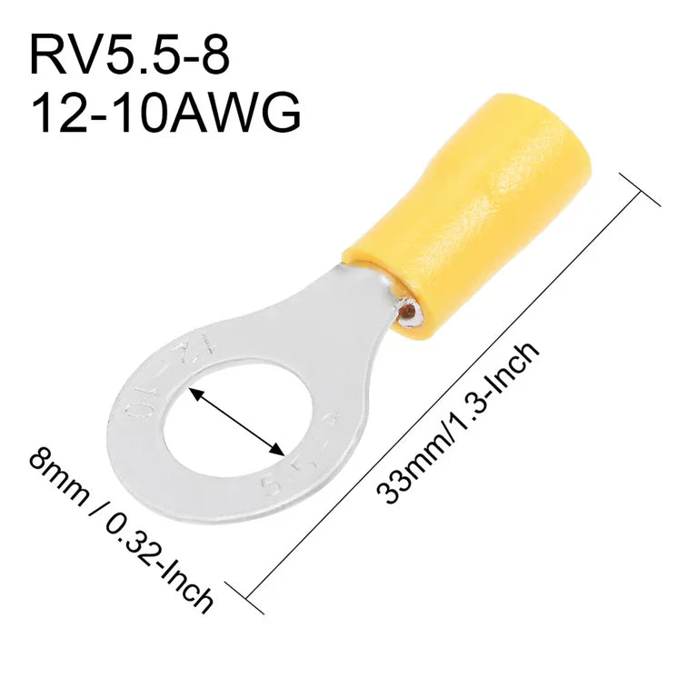 5.5-8mm Ring Terminal Insulated Crimp Cable Wire Connector