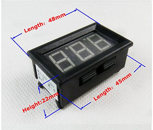 2 Wire Dc 7-100v 0.56" Mini Digital Red Led Display Volt Meter Voltmeter Voltage Meter Panel, Digital Voltmeter Gauge Volt Indicator Voltage Tester