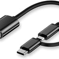 2 In 1 Usb 3.0 Otg Adapter Cable Type-c Micro-usb To Usb 2.0 Interface Converter For Cellphone Charging Cable Line-black