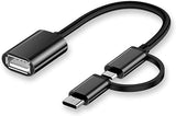 2 In 1 Usb 3.0 Otg Adapter Cable Type-c Micro-usb To Usb 2.0 Interface Converter For Cellphone Charging Cable Line-black