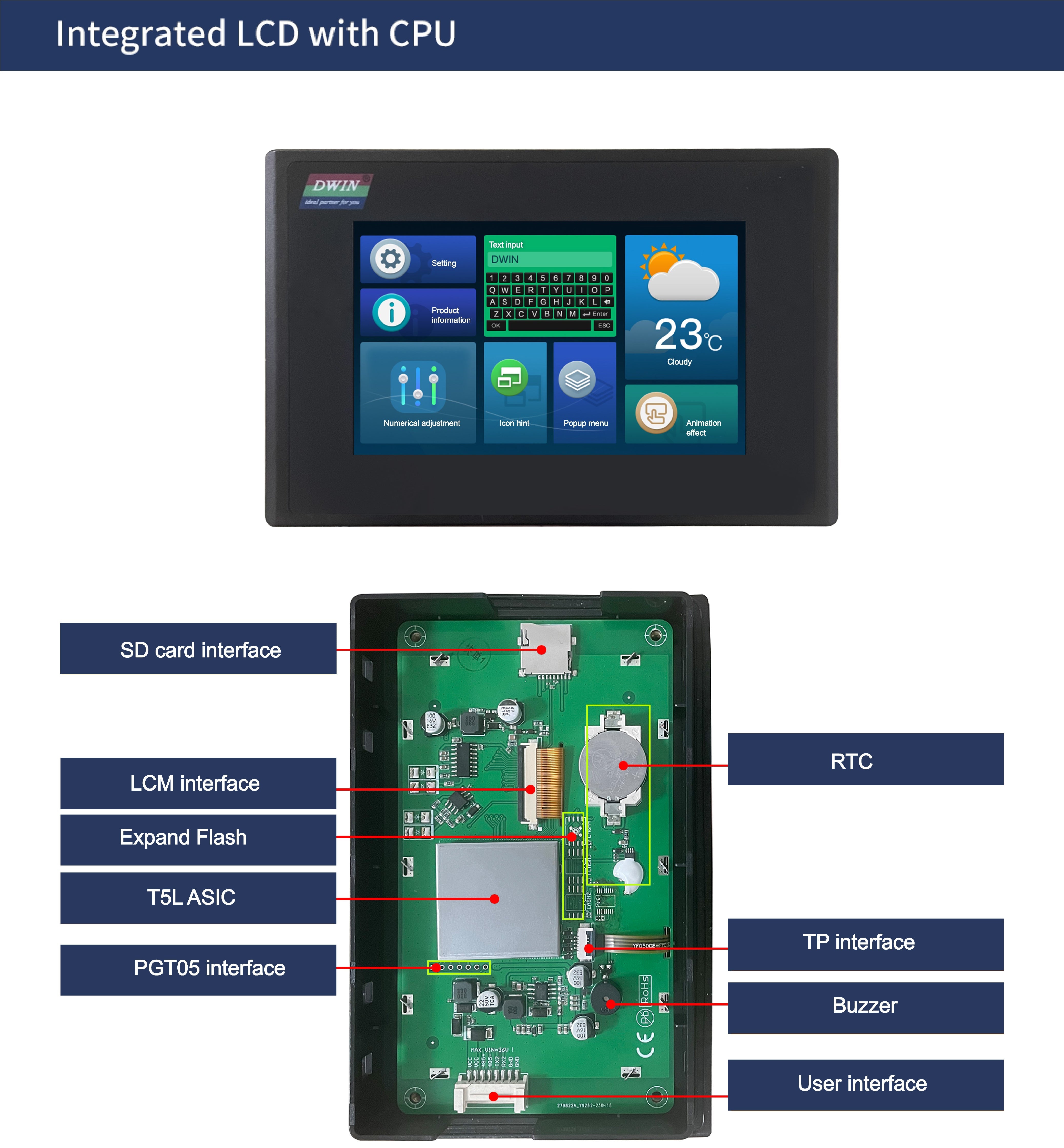 5 Inch With Enclosure Hmi Display Dmg80480c050 15wtr Commercial Grade