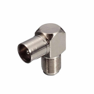 Dell 90 Degree Right Angled Tv Aerial Cable Connector Rf Coaxial f Female To Tv Male Plug To Female Socket