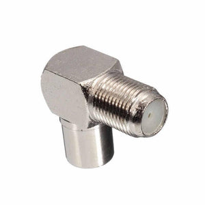 Dell 90 Degree Right Angled Tv Aerial Cable Connector Rf Coaxial f Female To Tv Male Plug To Female Socket