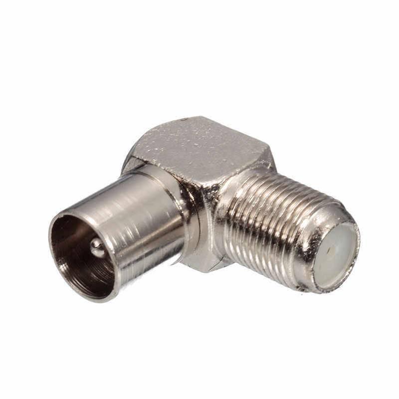 Dell 90 Degree Right Angled Tv Aerial Cable Connector Rf Coaxial f Female To Tv Male Plug To Female Socket