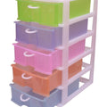 Stackable 5 Drawers Layers Set Shoe Makeup Jewelry Storage Organizer Boxes Plastic Cabinets Racks Delivery in Lahore Only