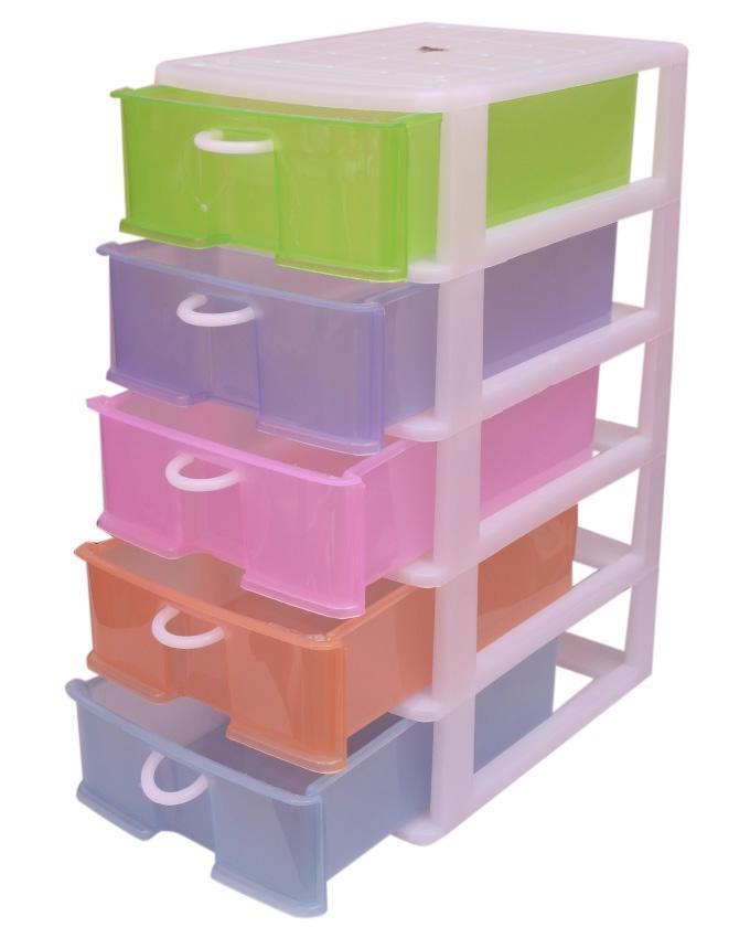 Stackable 5 Drawers Layers Set Shoe Makeup Jewelry Storage Organizer Boxes Plastic Cabinets Racks Delivery in Lahore Only