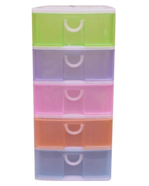 Stackable 5 Drawers Layers Set Shoe Makeup Jewelry Storage Organizer Boxes Plastic Cabinets Racks Delivery in Lahore Only