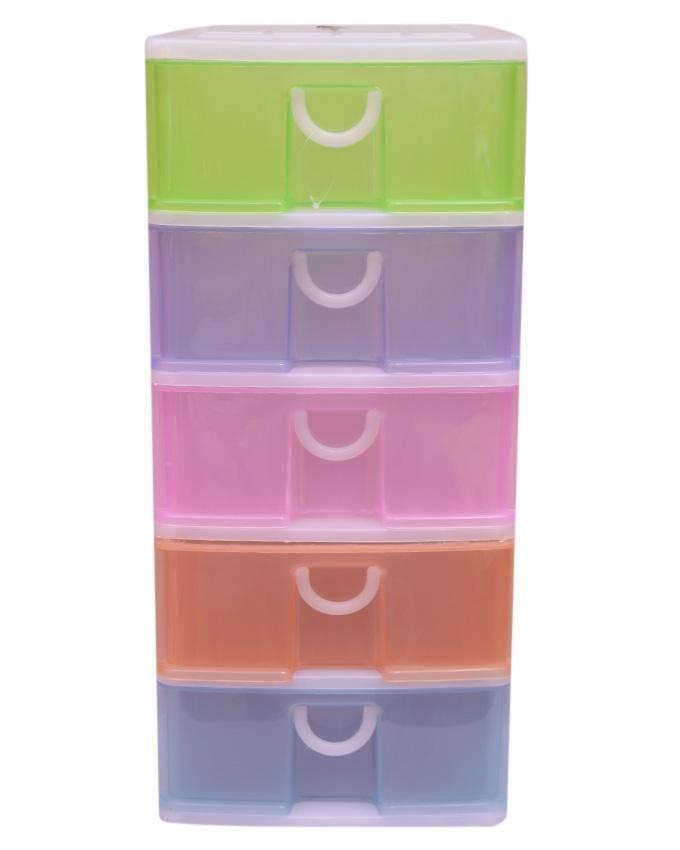 Stackable 5 Drawers Layers Set Shoe Makeup Jewelry Storage Organizer Boxes Plastic Cabinets Racks Delivery in Lahore Only