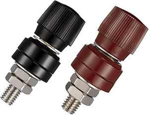 5mm Battery Terminal Stud Remote Battery Binding Post Power Junction Connector Terminal Kit 1 Pair Black + Red