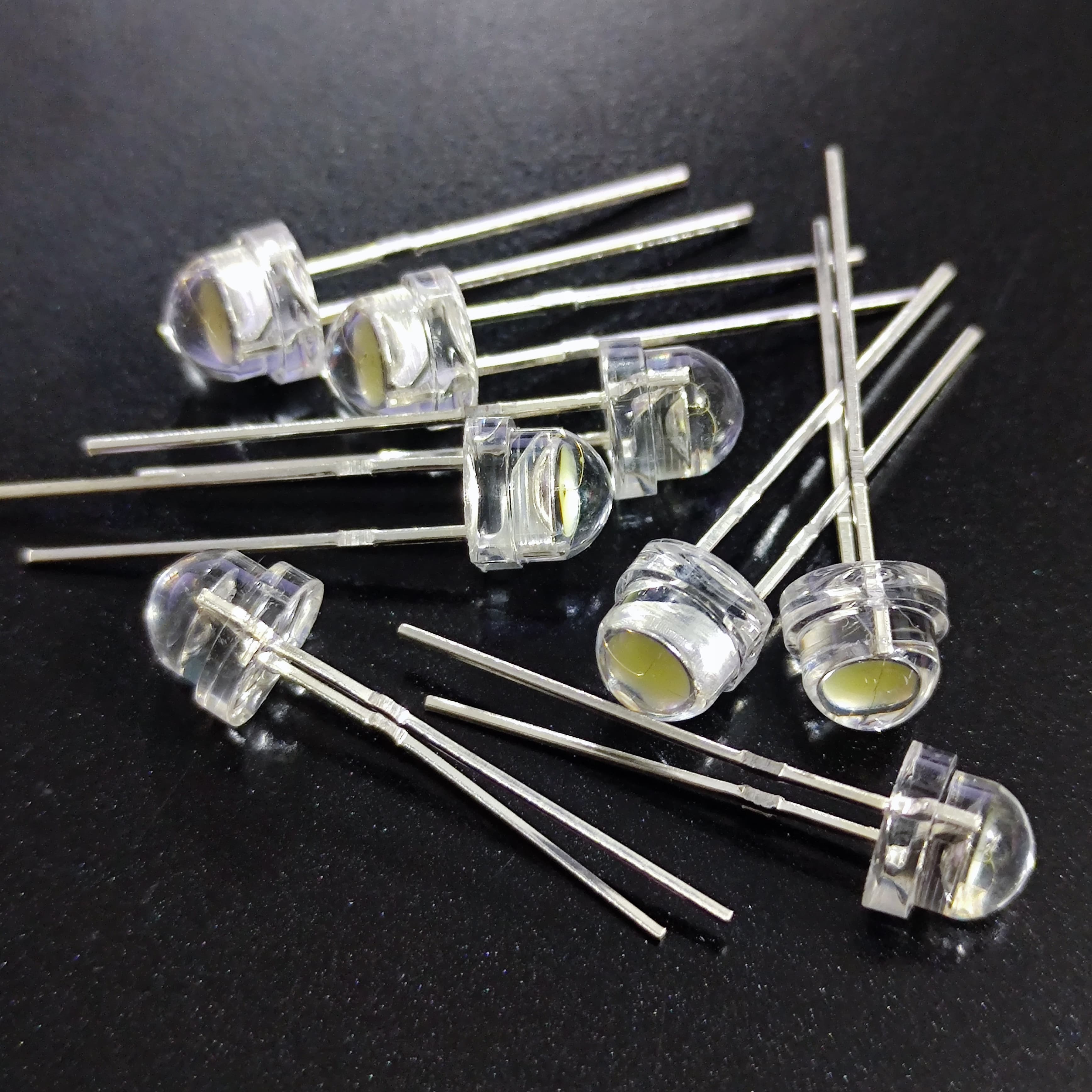 5mm F5 Straw Hat Led White - High Power, Ultra Bright Indicator Light For Diy Projects (0.5w, 3-3.2v)