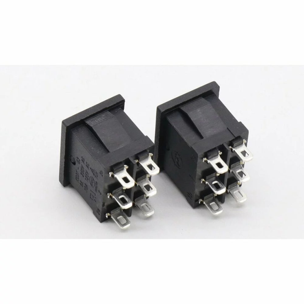 Kcd2-203 6-terminal Rocker Switch On/off/on Dpdt – 6a/250vac Boat Switch